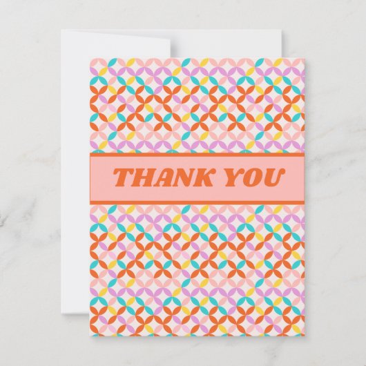 Retro Mid Century Modern kleurrijk Abstract patroo Bedankkaart (Voorkant)