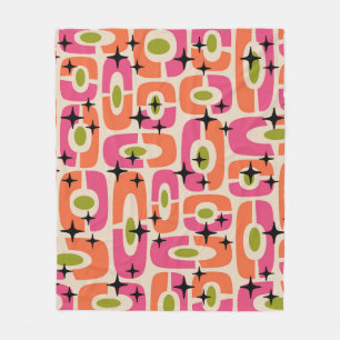 Retro Mid Century Modern Kosmisch Abstract Patroon Fleece Deken
