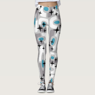 Retro Mid Century Modern Kosmisch Abstract Patroon Leggings