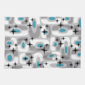 Retro Mid Century Modern Kosmisch Abstract Patroon Theedoek (Horizontaal)