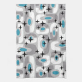 Retro Mid Century Modern Kosmisch Abstract Patroon Theedoek (Verticaal)