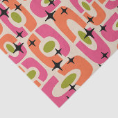 Retro Mid Century Modern Kosmisch Abstract Patroon Tissuepapier (Detail)