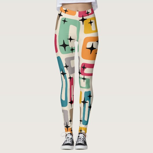 Retro Mid Century Modern Leggings (Voorkant)