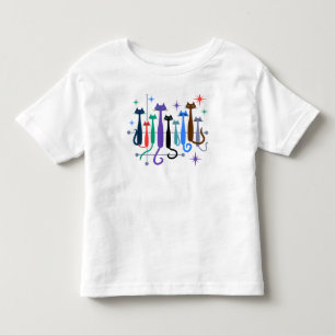Retro Mid-Century Modern Look Cats 50s 60s Kinder Shirts