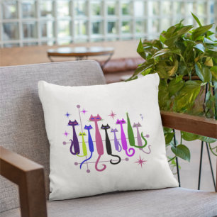  Retro Mid-Century Modern Look Cats 50s 60s Kussen