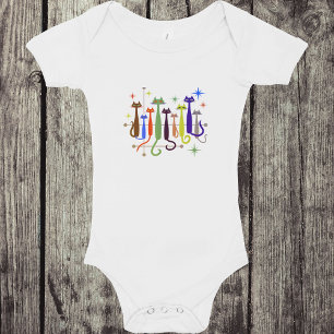 Retro Mid-Century Modern Look Cats 50s 60s Romper