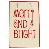 Retro Mid-Century Modern Minimal Merry & Bright Medium Cadeauzakje (Voorkant)