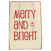 Retro Mid-Century Modern Minimal Merry & Bright Medium Cadeauzakje (Achterkant)