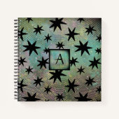 Retro Mid Century Modern Monogram Notitieboek (Voorkant)