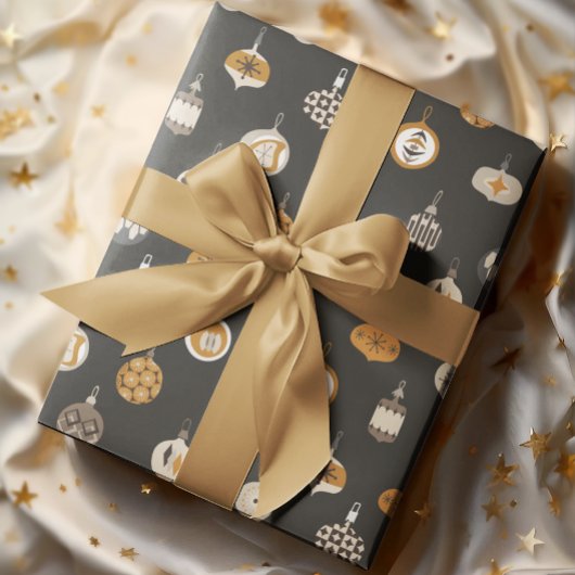 Retro Mid Century Modern Ornament Kerst Cadeaupapier