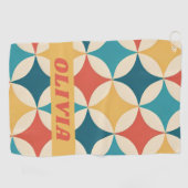 Retro Mid Century Modern Patroon Golfhanddoek (Horizontaal)