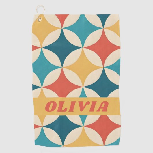Retro Mid Century Modern Patroon Golfhanddoek (Voorkant)