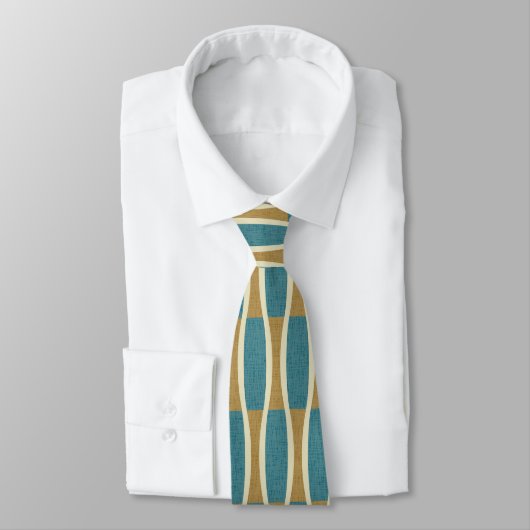 Retro Mid Century Modern Pin Stripes Patroon Stropdas (Gebonden)