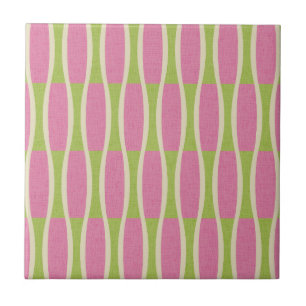 Retro Mid Century Modern Pin Stripes Patroon Tegeltje
