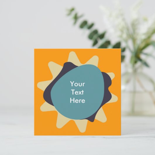 Retro Mid Century Modern Splatter Design Kaart (Staand voorkant)