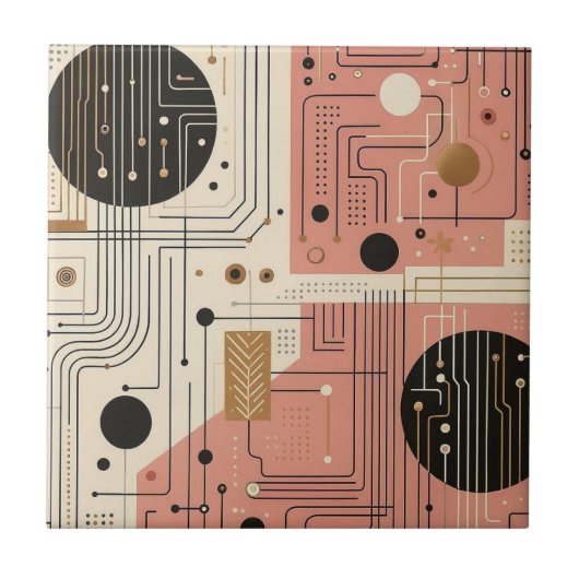 Retro Mid Century Modern Tegeltje (Voorkant)