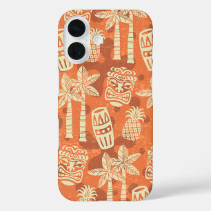 Retro Mid Century Modern Tiki Patroon iPhone 16 Hoesje