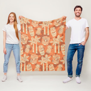 Retro Mid Century Modern Tiki Patroon Fleece Deken