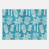 Retro Mid Century Modern Tiki-patroon Inpakpapier Vel (Voorkant)