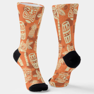Retro Mid Century Modern Tiki Patroon Sokken