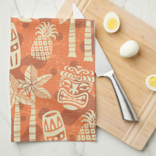 Retro Mid Century Modern Tiki Patroon Theedoek