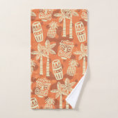 Retro Mid Century Modern Tiki Pattern (Serviette à main)