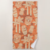 Retro Mid Century Modern Tiki Pattern Strandlaken (Voorkant)