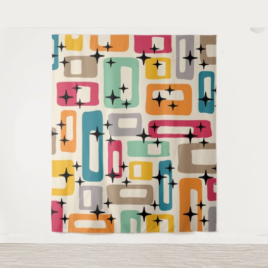 Retro Mid Century Modern Wandkleed (Voorkant)