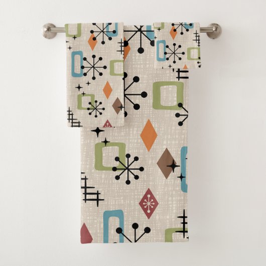 Retro Mid-Century moderne Atomique Abstrait Motif (En situation)