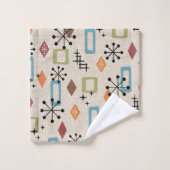 Retro Mid-Century moderne Atomique Abstrait Motif (Gant de toilette)
