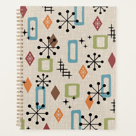 Retro Mid-Century moderne Atomique Abstrait Motif (Devant)