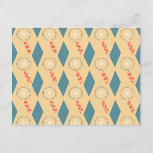 Retro Mid Century Moderne Circles Arrows Diamonds Briefkaart