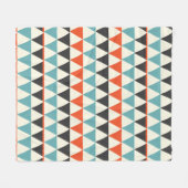 Retro Mid-Century Moderne driehoekspatroon Fleece Deken (Voorkant (Horizontaal))