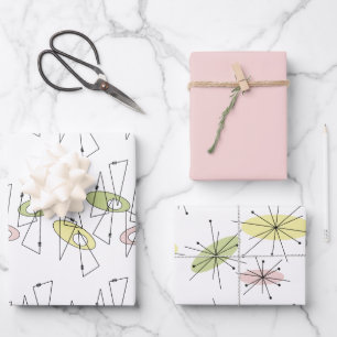 Retro Mid-Century Moderne elke gelegenheid Inpakpapier Vel