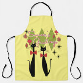 Retro Mid Century Moderne Katten Kerstmis Schort (Voorkant)