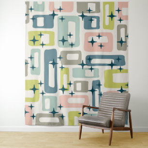 Retro Mid Century Moderne Klassieke Speelkaarten Wandkleed