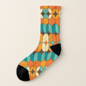 Retro Mid Century Moderne Motif orange et bleu (Gauche - extérieur)