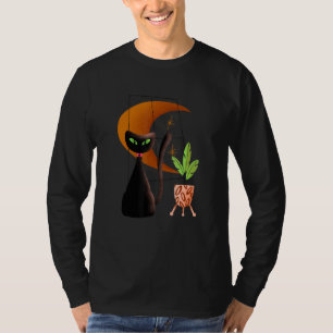 Retro Mid Century Moderne Stijlvolle Zwarte Kat T-shirt