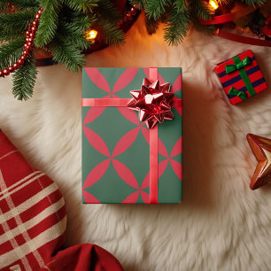 Retro Mid Century Moderne vakantie Geometrische Bl Cadeaupapier