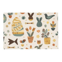 Retro Mid-Century Pasen Huisdier Placemat
