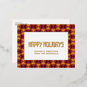 Retro mid century patroon Prettige Feestdagen (Voorkant / Achterkant)