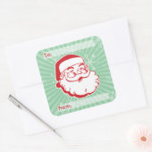 Retro Mid-Century Santa Claus Gift Tag Sticker (Enveloppe)