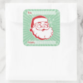 Retro Mid-Century Santa Claus Gift Tag Sticker (Sac)