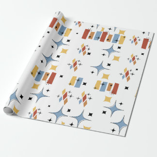 Retro Mid-Century Starburst Cadeaupapier