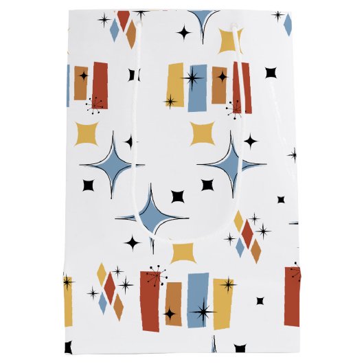 Retro Mid-Century Starburst Medium Cadeauzakje (Achterkant)