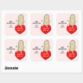 Retro Mid Century Style Noten Over U Valentijn Vierkante Sticker (Vel)