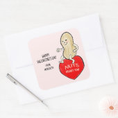 Retro Mid Century Style Noten Over U Valentijn Vierkante Sticker (Envelop)