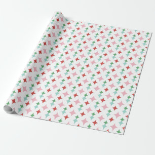 Retro Mid-Centy Diamond   Pastel Kerst Cadeaupapier