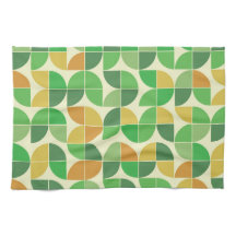 Retro Mid eeuw Geometrische floraalgroen