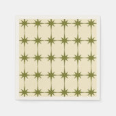 Retro Mid-eeuwse Modern Green Star Pattern Servet (Voorkant)